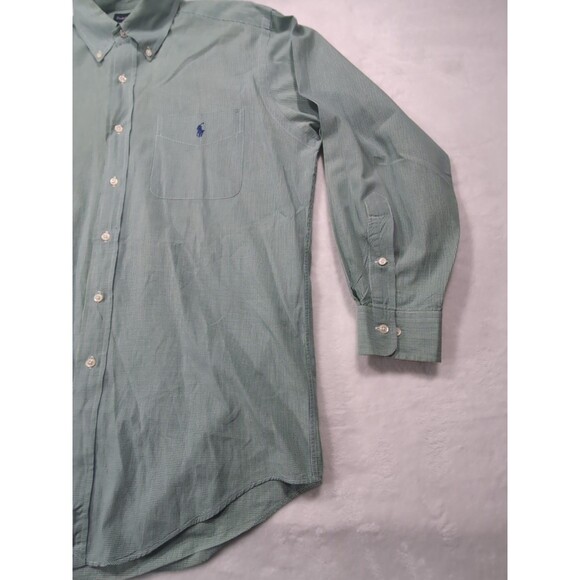 Polo Ralph Lauren Men's Yarmouth Cotton Pony Pocket Shirt Green Squares 15.5 34 - Picture 4 of 9